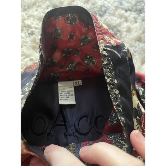 Coaco Silk Jacket Sz XL Floral Patchwork Design - Picture 2 of 5